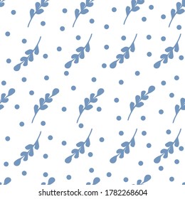 Seamless pattern symbol in blue floral background, flower ornament. Blue ceramics design, simple decoration art, tile pattern, textile seamless vector.