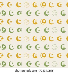 Seamless pattern with symbol of islam crescent moon for your design