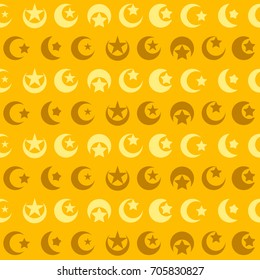 Seamless pattern with symbol of islam crescent moon for your design