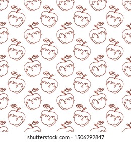 Seamless pattern with symbol of Jewish holiday Rosh Hashanah, New Year. Shana tova vector illustration. Doodle style.