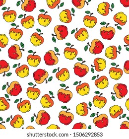 Seamless pattern with symbol of Jewish holiday Rosh Hashanah, New Year. Shana tova vector illustration. Doodle style.