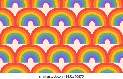 Seamless pattern with Symbol of LGBTQ pride community. LGBT rainbow. LGBT pride month. Vector illustration