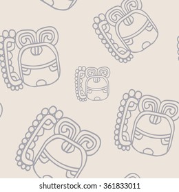 seamless pattern with symbol of the Maya Night Lord for your design