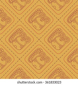 seamless pattern with symbol of the Maya Night Lord for your design