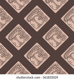 seamless pattern with symbol of the Maya Night Lord for your design