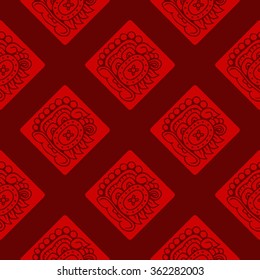 seamless pattern with symbol of the Maya Night Lord for your design