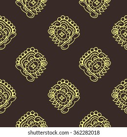 seamless pattern with symbol of the Maya Night Lord for your design