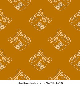 seamless pattern with symbol of the Maya Night Lord for your design