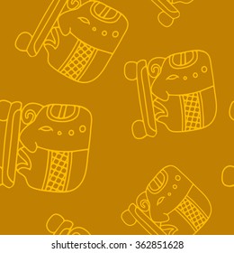 seamless pattern with symbol of the Maya Night Lord for your design