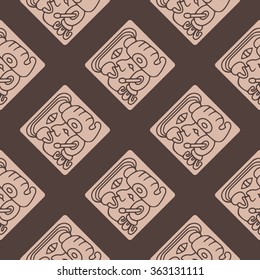 seamless pattern with symbol of the Maya Night Lord for your design