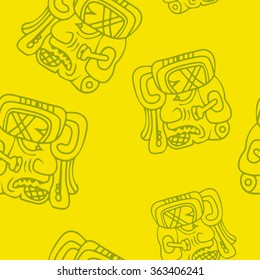 seamless pattern with symbol of the Maya Night Lord for your design