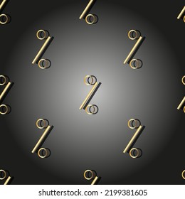 Seamless pattern with symbol of percent on a stylish black gradient background. Seasonal discounts concept. Sale background.