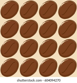 Seamless pattern with symbolic coffee beans or chocolates.
Vector illustration.