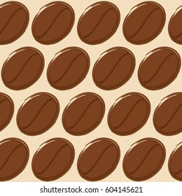 Seamless pattern with symbolic coffee beans or chocolates.
Vector illustration.