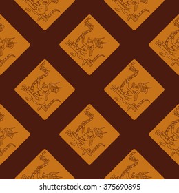 Seamless pattern with symbols from Aztec codices for your design

