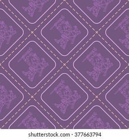 Seamless pattern with symbols from Aztec codices for your design