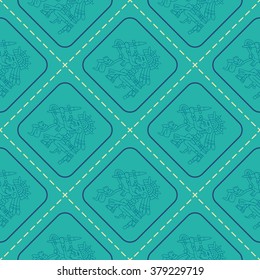 Seamless pattern with symbols from Aztec codices for your design