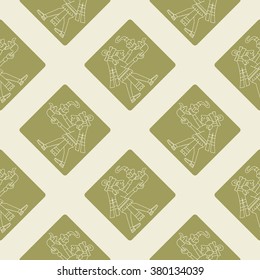 Seamless pattern with symbols from Aztec codices for your design