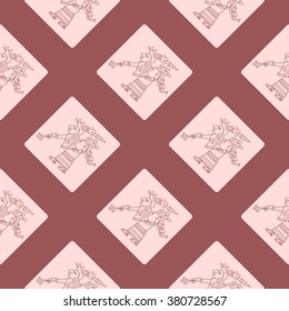 Seamless pattern with symbols from Aztec codices for your design