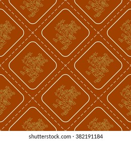 Seamless pattern with symbols from Aztec codices for your design