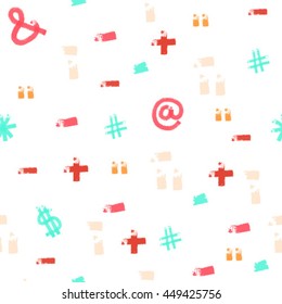 Seamless pattern with symbols. "Back to school"