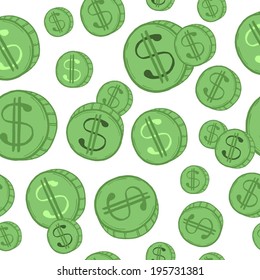 Seamless pattern of the symbols of dollar currency