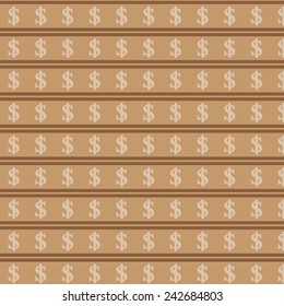Seamless pattern of the symbols of dollar currency