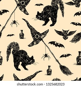 Seamless pattern of symbols of Helloween