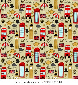 seamless pattern with symbols of London 