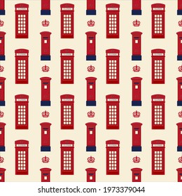 Seamless pattern with symbols of London. Vector illustration. 