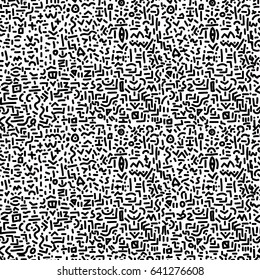 seamless pattern symbols memphis style in black and white color
