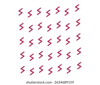 Seamless pattern of symbols resembling a stylized lightning bolt