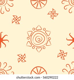 Seamless pattern with symbols of the sun. 