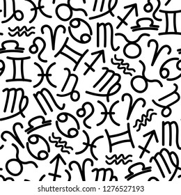 seamless pattern with symbols of the zodiac for the design of fabrics, Wallpaper and other design