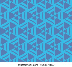 Seamless pattern with symmetric geometric ornament. Ornamental mosaic texture. Abstract background. Vector illustration.