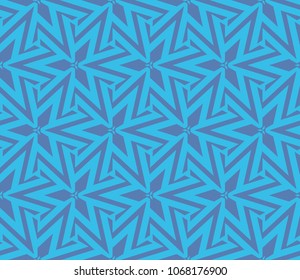 Seamless pattern with symmetric geometric ornament. Ornamental mosaic texture. Abstract background. Vector illustration.