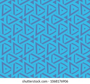 Seamless pattern with symmetric geometric ornament. Ornamental mosaic texture. Abstract background. Vector illustration.