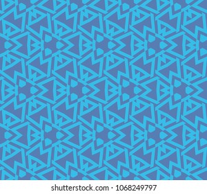 Seamless pattern with symmetric geometric ornament. Ornamental mosaic texture. Abstract background. Vector illustration.