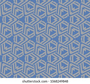 Seamless pattern with symmetric geometric ornament. Ornamental mosaic texture. Abstract background. Vector illustration.