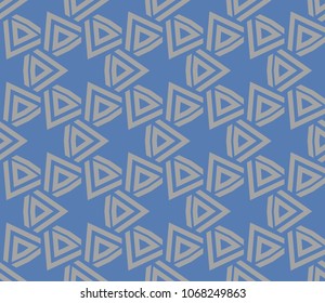Seamless pattern with symmetric geometric ornament. Ornamental mosaic texture. Abstract background. Vector illustration.