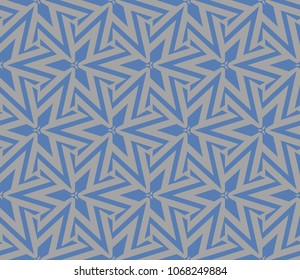 Seamless pattern with symmetric geometric ornament. Ornamental mosaic texture. Abstract background. Vector illustration.