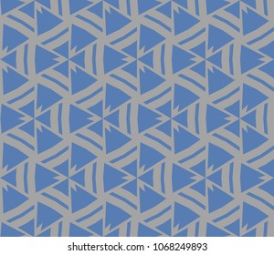 Seamless pattern with symmetric geometric ornament. Ornamental mosaic texture. Abstract background. Vector illustration.