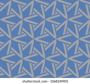 Seamless pattern with symmetric geometric ornament. Ornamental mosaic texture. Abstract background. Vector illustration.