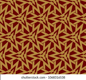 Seamless pattern with symmetric geometric ornament. Ornamental mosaic texture. Abstract background. Vector illustration.