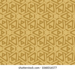 Seamless pattern with symmetric geometric ornament. Ornamental mosaic texture. Abstract background. Vector illustration.