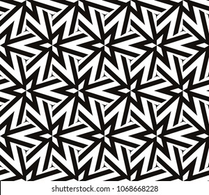 Seamless pattern with symmetric geometric ornament. Ornamental mosaic texture. Abstract background. Vector illustration.