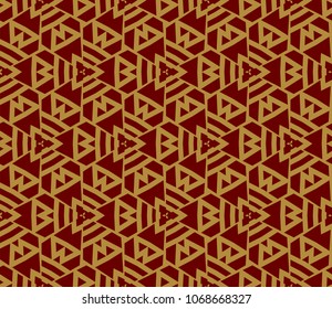 Seamless pattern with symmetric geometric ornament. Ornamental mosaic texture. Abstract background. Vector illustration.
