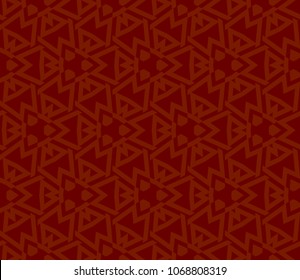 Seamless pattern with symmetric geometric ornament. Ornamental mosaic texture. Abstract background. Vector illustration.