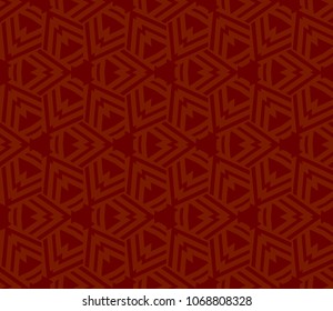 Seamless pattern with symmetric geometric ornament. Ornamental mosaic texture. Abstract background. Vector illustration.