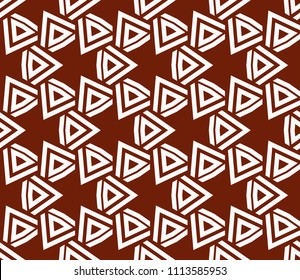 Seamless pattern with symmetric geometric ornament. Ornamental mosaic texture. Abstract background. Vector illustration.